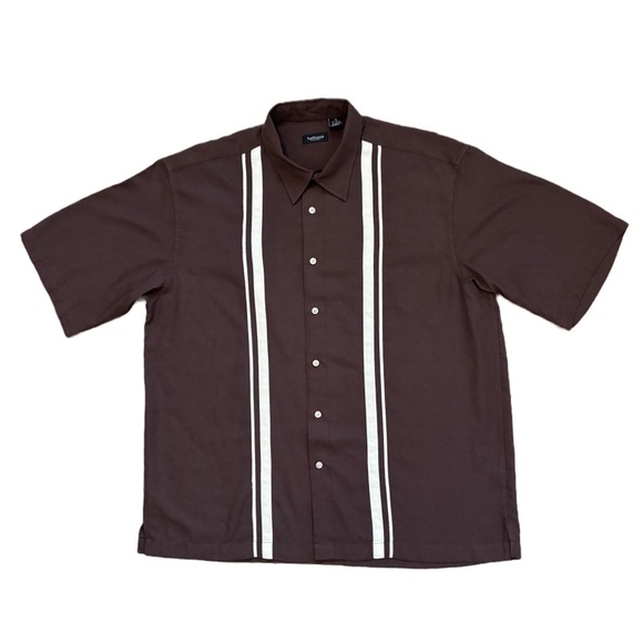 Van Heusen Brown Short Sleeve Guayabera Shirt Men’s XL - Picture 7 of 7